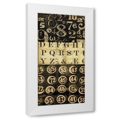 Numbers Game 3 White Modern Wood Framed Art Print by Robertson, Walter