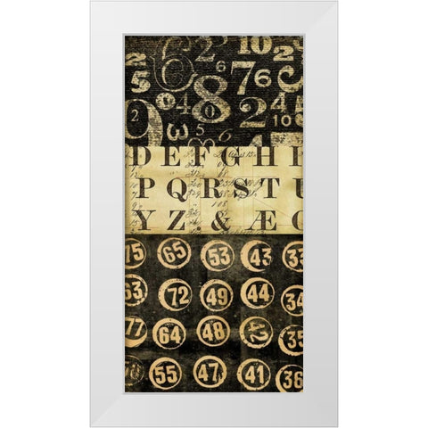 Numbers Game 3 White Modern Wood Framed Art Print by Robertson, Walter