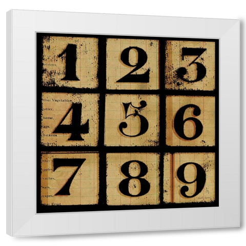 Take A Number 1 White Modern Wood Framed Art Print by Robertson, Walter