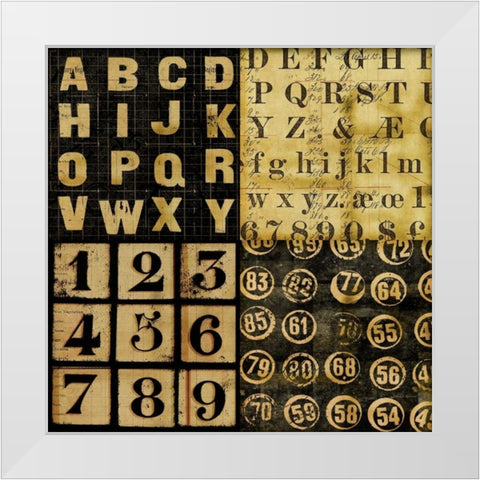 Take A Number 3 White Modern Wood Framed Art Print by Robertson, Walter
