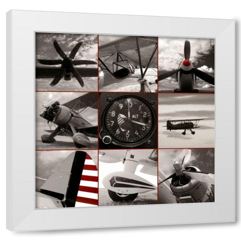 Aircraft Montage White Modern Wood Framed Art Print by McCarthy, Matt