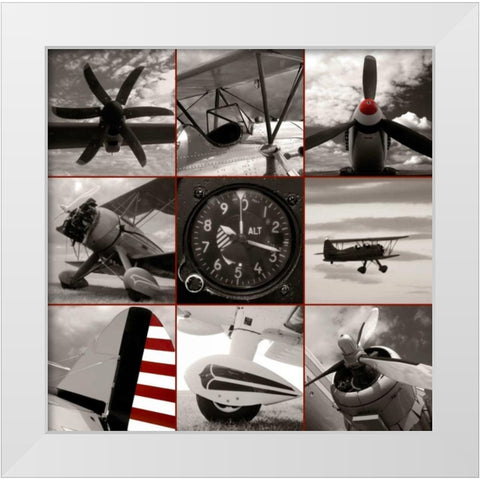 Aircraft Montage White Modern Wood Framed Art Print by McCarthy, Matt