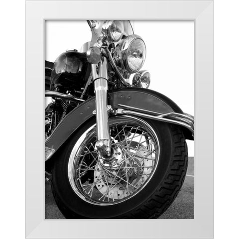 Front Fork White Modern Wood Framed Art Print by McCarthy, Matt