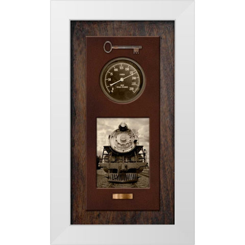 Steam Engine 1515 White Modern Wood Framed Art Print by McCarthy, Matt
