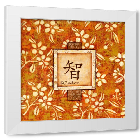 David Square Wisdon White Modern Wood Framed Art Print by Dascher, Dennis