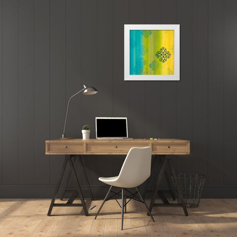 Contemporary Medallions 1 White Modern Wood Framed Art Print by Dascher, Dennis