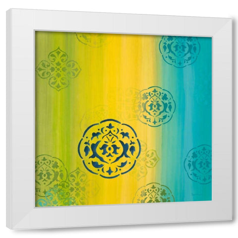 Contemporary Medallions 2 White Modern Wood Framed Art Print by Dascher, Dennis
