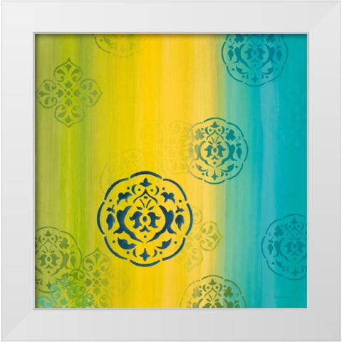 Contemporary Medallions 2 White Modern Wood Framed Art Print by Dascher, Dennis