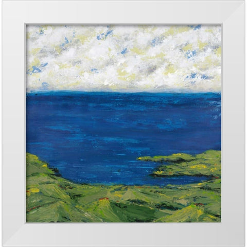 Helix Beach Blue 1 White Modern Wood Framed Art Print by Dascher, Dennis