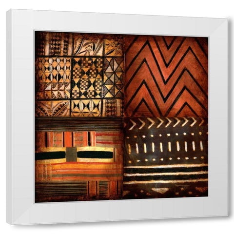 Tribal Textile 2 White Modern Wood Framed Art Print by Dascher, Dennis