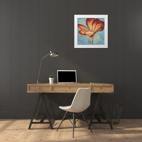 Contemporary Floral 1 White Modern Wood Framed Art Print by Dascher, Dennis