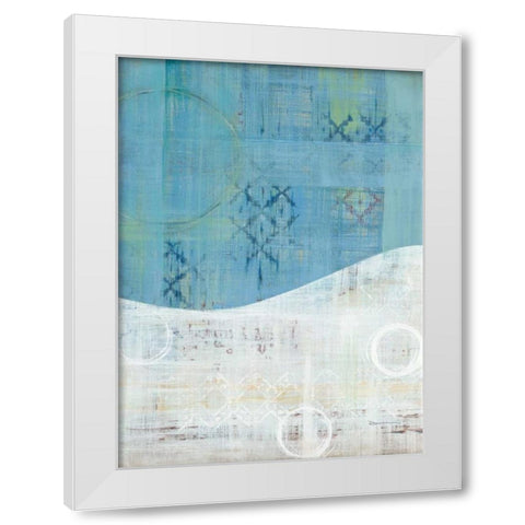 India Silk Blue White Modern Wood Framed Art Print by Dascher, Dennis