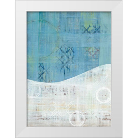 India Silk Blue White Modern Wood Framed Art Print by Dascher, Dennis