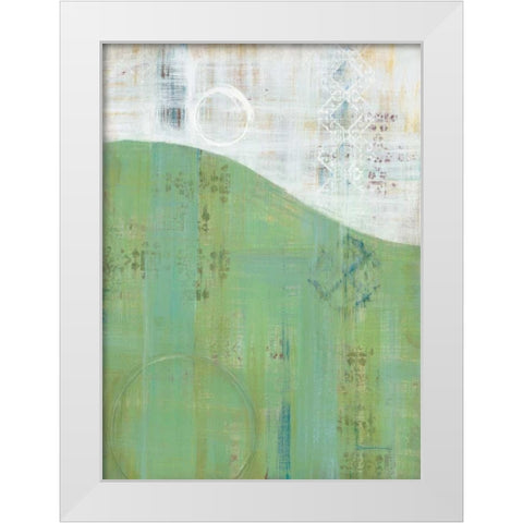 India Silk Green White Modern Wood Framed Art Print by Dascher, Dennis