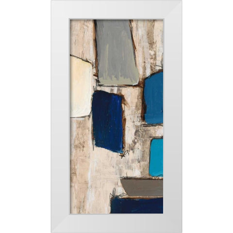 Blue Squared Detail 1 White Modern Wood Framed Art Print by Dascher, Dennis