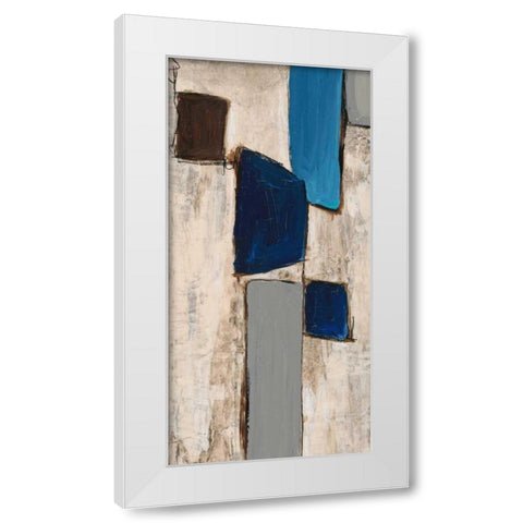 Blue Squared Detail 5 White Modern Wood Framed Art Print by Dascher, Dennis