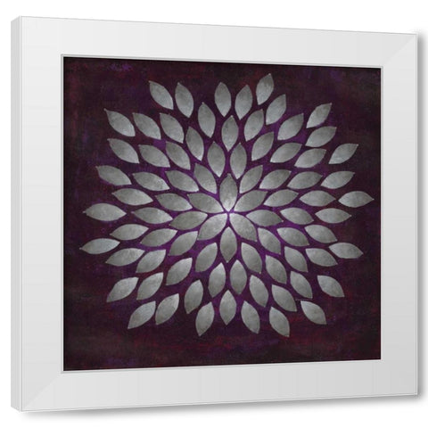 Plum Star Burst 2 White Modern Wood Framed Art Print by Dascher, Dennis