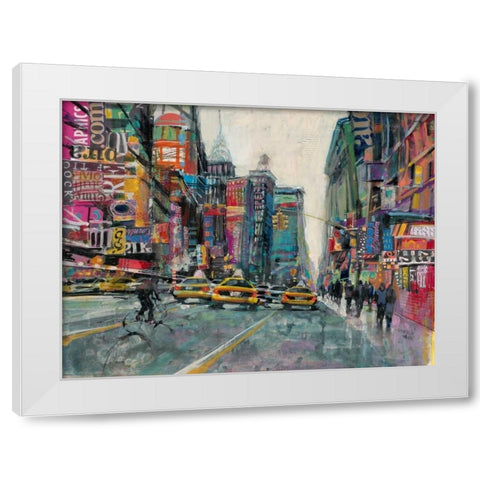 New York Collage 1 White Modern Wood Framed Art Print by Mollica, Patti