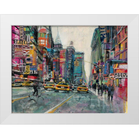 New York Collage 1 White Modern Wood Framed Art Print by Mollica, Patti