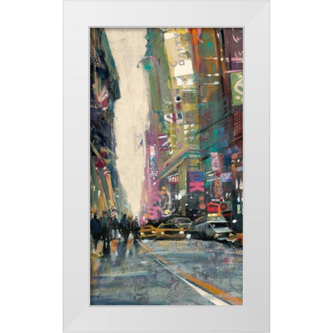 New York Street 2 White Modern Wood Framed Art Print by Mollica, Patti