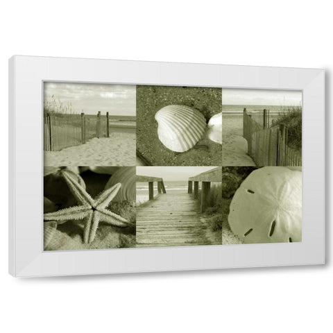 Seaside Story 2 White Modern Wood Framed Art Print by Amber Light Gallery