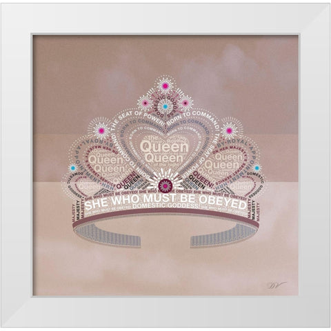 PRETTY TIARA  White Modern Wood Framed Art Print by Van Roey, Dominique