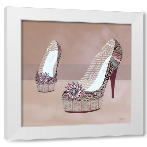PRETTY SHOE  White Modern Wood Framed Art Print by Van Roey, Dominique
