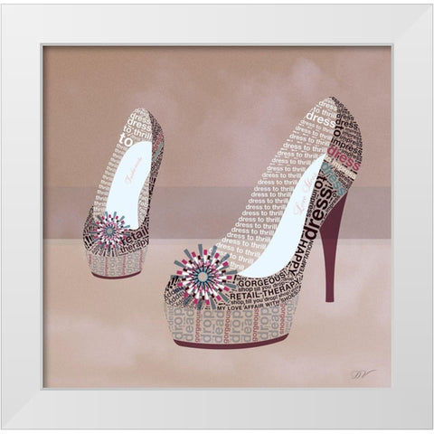PRETTY SHOE  White Modern Wood Framed Art Print by Van Roey, Dominique
