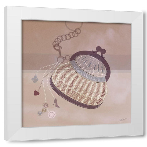 PRETTY PURSE  White Modern Wood Framed Art Print by Van Roey, Dominique