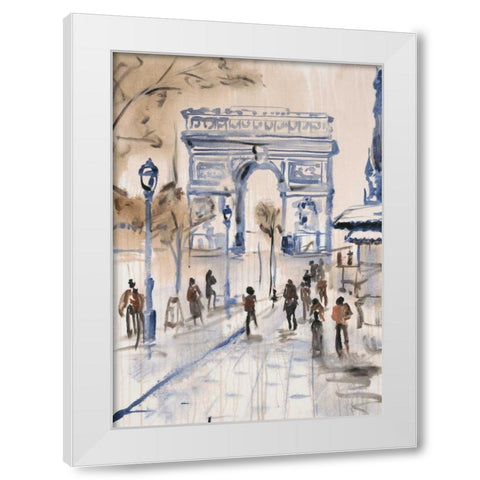 Paris Street 1 White Modern Wood Framed Art Print by Morris, Madelaine