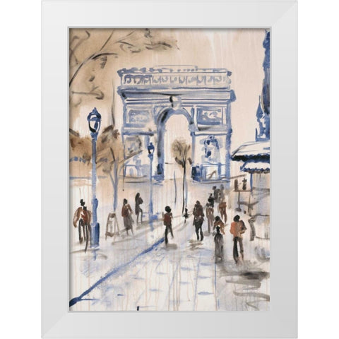 Paris Street 1 White Modern Wood Framed Art Print by Morris, Madelaine