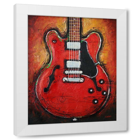 Blues King White Modern Wood Framed Art Print by Langton, Bruce