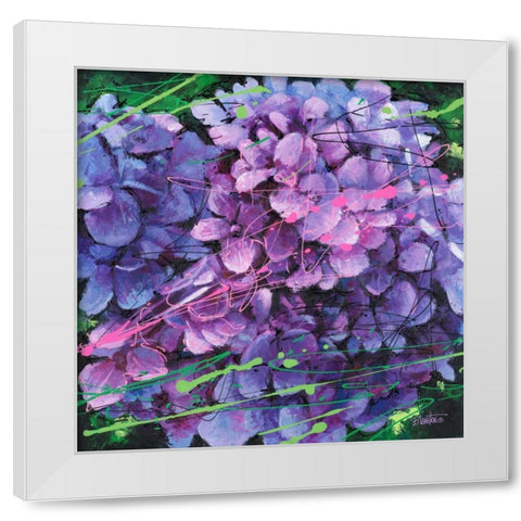Hydrangea in Motion White Modern Wood Framed Art Print by Langton, Bruce
