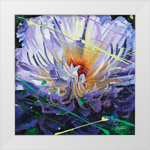 Peony in Motion White Modern Wood Framed Art Print by Langton, Bruce