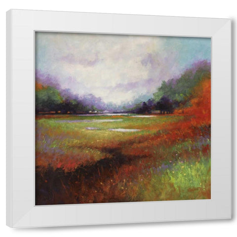 Cascade Valley 2 White Modern Wood Framed Art Print by Langton, Bruce