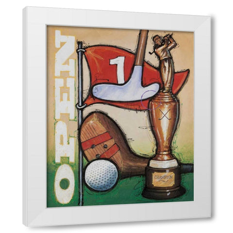 Vintage Golf 3 White Modern Wood Framed Art Print by Langton, Bruce