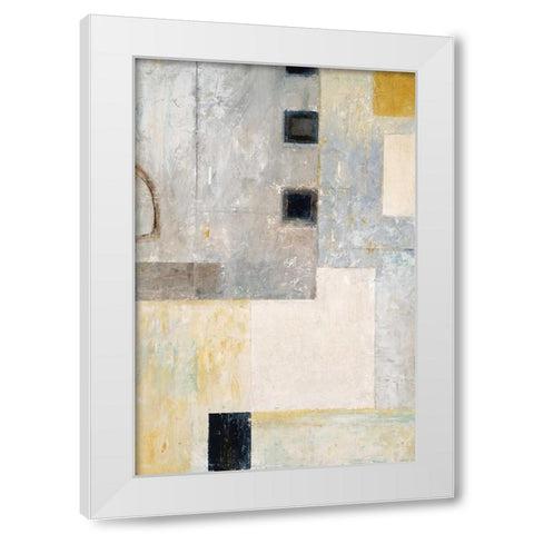 Grey City Blocks White Modern Wood Framed Art Print by Mills, Chris