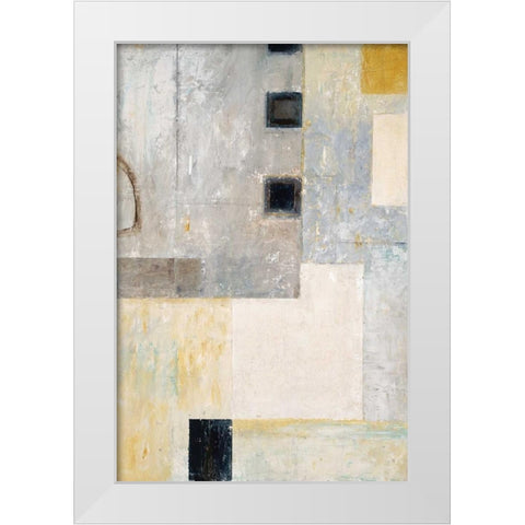 Grey City Blocks White Modern Wood Framed Art Print by Mills, Chris