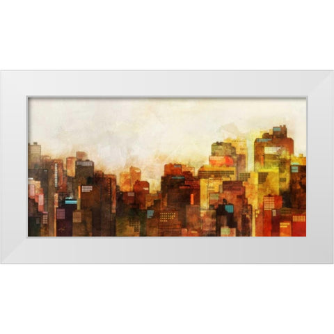 Morning Skyline White Modern Wood Framed Art Print by Roko, Ken