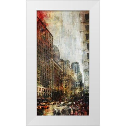 NYC Vertigo White Modern Wood Framed Art Print by Roko, Ken