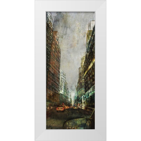 City Ride White Modern Wood Framed Art Print by Roko, Ken