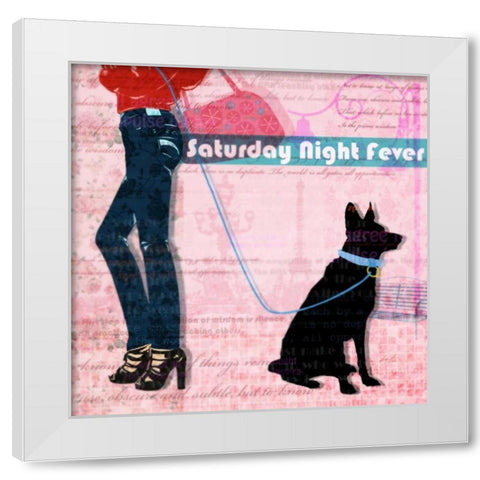 Saturday Night White Modern Wood Framed Art Print by Roko, Ken