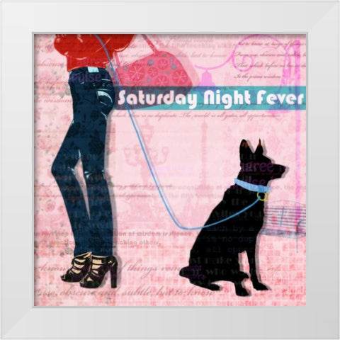 Saturday Night White Modern Wood Framed Art Print by Roko, Ken