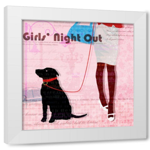 Girls Night White Modern Wood Framed Art Print by Roko, Ken