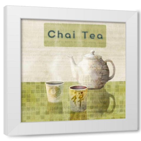 Chai Tea Break White Modern Wood Framed Art Print by Roko, Ken