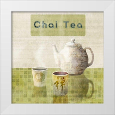 Chai Tea Break White Modern Wood Framed Art Print by Roko, Ken