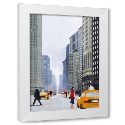 Jaywalk 2 White Modern Wood Framed Art Print by Roko, Ken