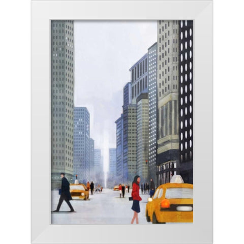 Jaywalk 2 White Modern Wood Framed Art Print by Roko, Ken