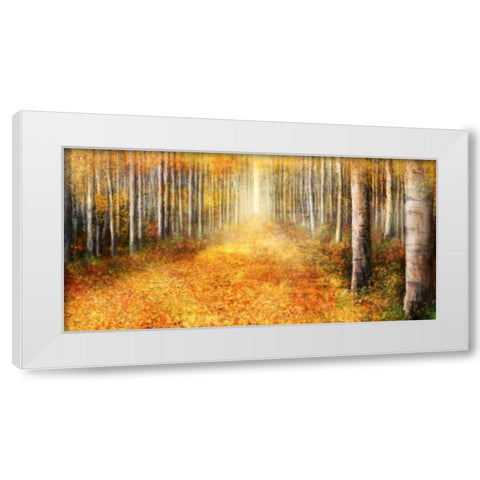 Yellow Path 1 White Modern Wood Framed Art Print by Roko, Ken
