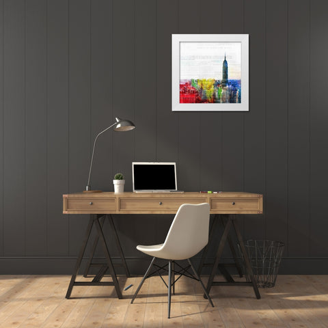 Colorful City 1 White Modern Wood Framed Art Print by Roko, Ken